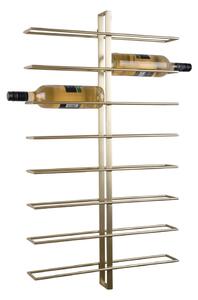 Nástenný kovový regál na víno v zlatej farbe počet fliaš 16 Dual – PT LIVING
