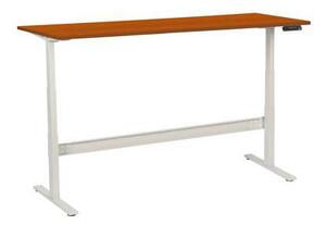 Výškovo nastaviteľný kancelársky stôl Manutan, 200 x 80 x 62,5 - 127,5 cm, rovné vyhotovenie, ABS 2 mm, čerešňa