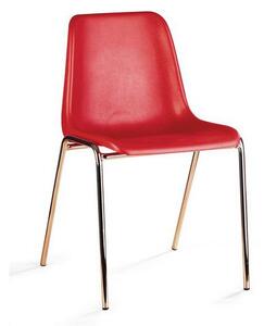 Plastová jedálenská stolička Linda, červená