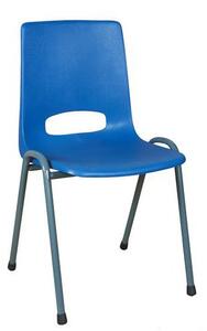 Plastová jedálenská stolička Pavlina Grey, modrá, sivá konštrukcia