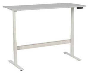 Výškovo nastaviteľný kancelársky stôl Manutan, 160 x 80 x 62,5 - 127,5 cm, rovné vyhotovenie, ABS 2 mm, svetlosivý