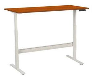 Výškovo nastaviteľný kancelársky stôl Manutan, 160 x 80 x 62,5 - 127,5 cm, rovné vyhotovenie, ABS 2 mm, čerešňa