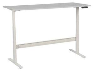 Výškovo nastaviteľný kancelársky stôl Manutan, 180 x 80 x 62,5 - 127,5 cm, rovné vyhotovenie, ABS 2 mm, svetlosivý