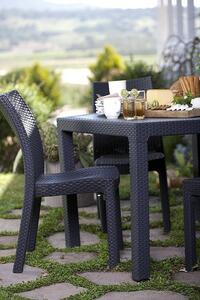 DEOKORK Záhradný stôl z umelého ratanu MANHATTAN 95x95 cm (antracit)