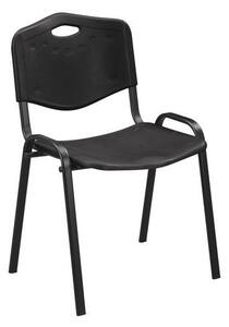 Plastová jedálenská stolička Manutan ISO, čierna