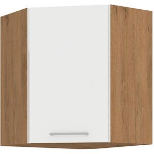 Horní kuchyňská skříňka rohová výška 72 cm 29 - PROVENCE - Bílá matná / Dub Artisan