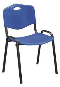 Plastová jedálenská stolička Manutan ISO, modrá