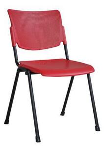 Plastová jedálenská stolička MIA Black, červená