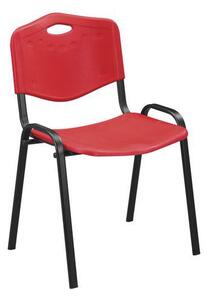 Plastová jedálenská stolička Manutan ISO, červená