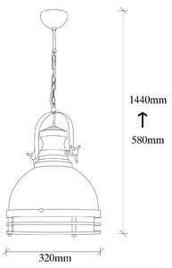 Závesné svietidlo Saglam 3762, červená/čierna, železo, Ø 32 cm
