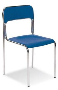 Plastová jedálenská stolička Cortina Chrom, modrá