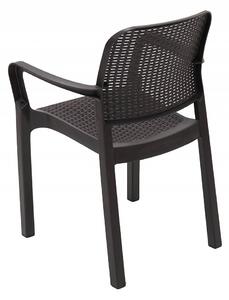 DEOKORK Záhradná plastová stolička KARA (hnedé)