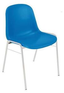 Plastová jedálenská stolička Manutan Shell, modrá