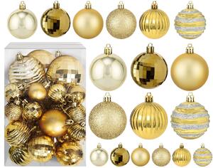 TUTUMI - Sada vianočných ozdôb - zlatá KL-21X07 - 36 kusov