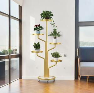 Luxusný stojan na kvety v zlatej farbe 130 cm