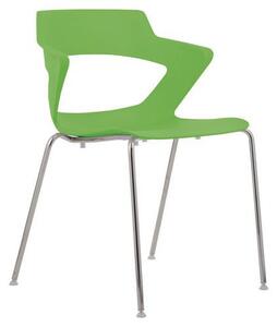 Plastová jedálenská stolička Aoki, zelená