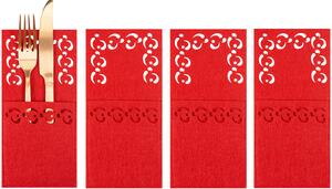 Tutumi, sviatočné príborové poťahy 4 ks KF357-4R, červená, CHR-09520