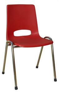 Plastová jedálenská stolička Pavlina Chrom, červená