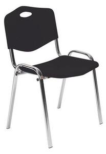 Plastová jedálenská stolička ISO Chrom, čierna
