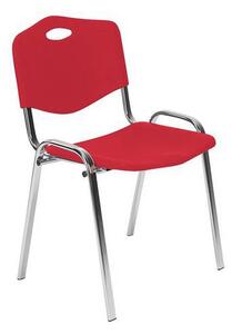 Plastová jedálenská stolička ISO Chrom, červená