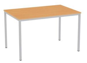 Jedálenský stôl Versys so strieborným podnožím RAL 9006, 120 x 80 x 74,3 cm, buk
