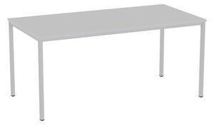 Jedálenský stôl Versys so strieborným podnožím RAL 9006, 160 x 80 x 74,3 cm, svetlosivý