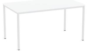 Jedálenský stôl Versys so svetlosivým podnožím RAL 7035, 140 x 80 x 74,3 cm, biely