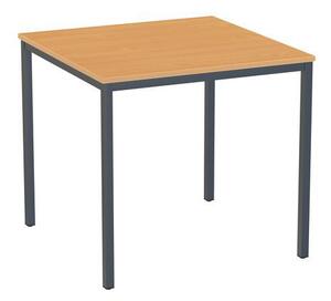 Jedálenský stôl Versys s podnožím antracit RAL 7016, 80 x 80 x 74,3 cm, buk