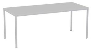 Jedálenský stôl Versys so strieborným podnožím RAL 9006, 180 x 80 x 74,3 cm, svetlosivý