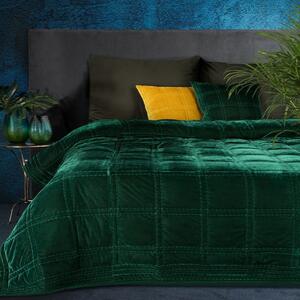 Luxusný zamatový prehoz na posteľ NAA-03 v tmavozelenej farbe Rozmer prehozu (šírka x dĺžka): 220x240cm