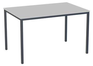 Jedálenský stôl Versys s podnožím antracit RAL 7016, 120 x 80 x 74,3 cm, svetlosivý