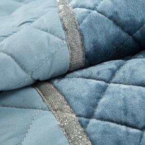Dekorstudio Luxusný zamatový prehoz na posteľ KRISTIN v modrej farbe