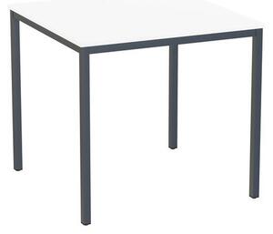 Jedálenský stôl Versys s podnožím antracit RAL 7016, 80 x 80 x 74,3 cm, biely