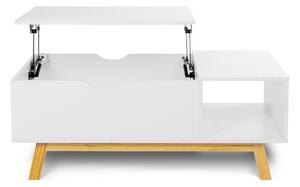 Tutumi, konferenčný stolík 110x55x43 cm FJ1105043, biela-hnedá, KRZ-06363