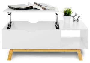 Tutumi, konferenčný stolík 110x55x43 cm FJ1105043, biela-hnedá, KRZ-06363