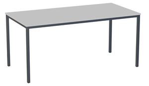Jedálenský stôl Versys s podnožím antracit RAL 7016, 160 x 80 x 74,3 cm, svetlosivý