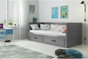 Výsuvná detská posteľ HERMES sivá 200x90 cm