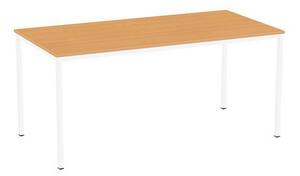 Jedálenský stôl Versys s bielym podnožím RAL 9003, 160 x 80 x 74,3 cm, buk