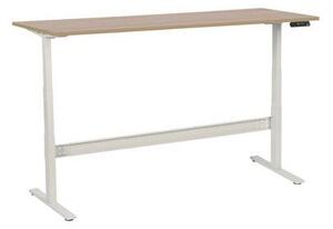 Výškovo nastaviteľný kancelársky stôl Manutan, 200 x 80 x 62,5 - 127,5 cm, rovné vyhotovenie, ABS 2 mm, dub