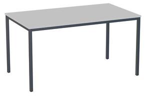 Jedálenský stôl Versys s podnožím antracit RAL 7016, 140 x 80 x 74,3 cm, svetlosivý