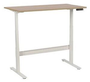 Výškovo nastaviteľný kancelársky stôl Manutan, 140 x 80 x 62,5 - 127,5 cm, rovné vyhotovenie, ABS 2 mm, dub