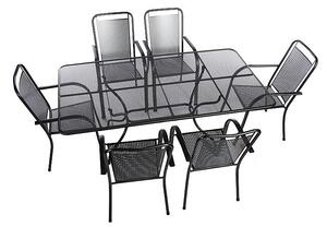 DEOKORK Záhradná kovová zostava SAVANA I. 1+6 Stôl obdĺžnikový 160x95 cm (CT0311)