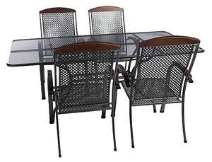 DEOKORK Záhradná kovová zostava PROVENCE I. 1+4 Stôl obdĺžnikový 160x95 cm (CT311)