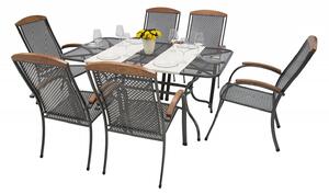 DEOKORK Záhradná kovová zostava MONACO I. 1+6 Stôl obdĺžníkový 160x95 cm (CT311)