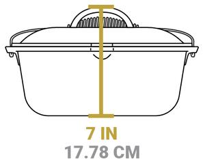 Liatinový hrniec Lodge 8,5 l s poklicou a madlom