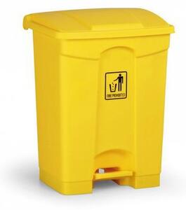 Plastový odpadkový kôš Leo, objem 68 l, žltý