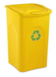 Plastový odpadkový kôš BEGREEN na triedený odpad, objem 50 l, žltý