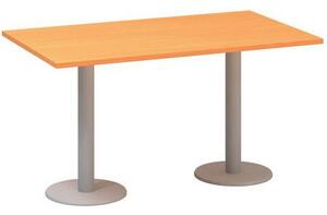 Konferenčný stôl Alfa 400 so sivým podnožím, 140 x 80 x 74,2 cm, dezén buk Bavaria