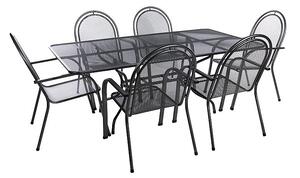 DEOKORK Záhradná kovová zostava CORINA III. 1+6 Stôl obdĺžníkový 145x90 cm