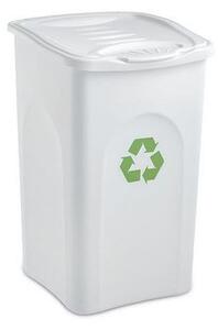 Plastový odpadkový kôš BEGREEN na triedený odpad, objem 50 l, biely